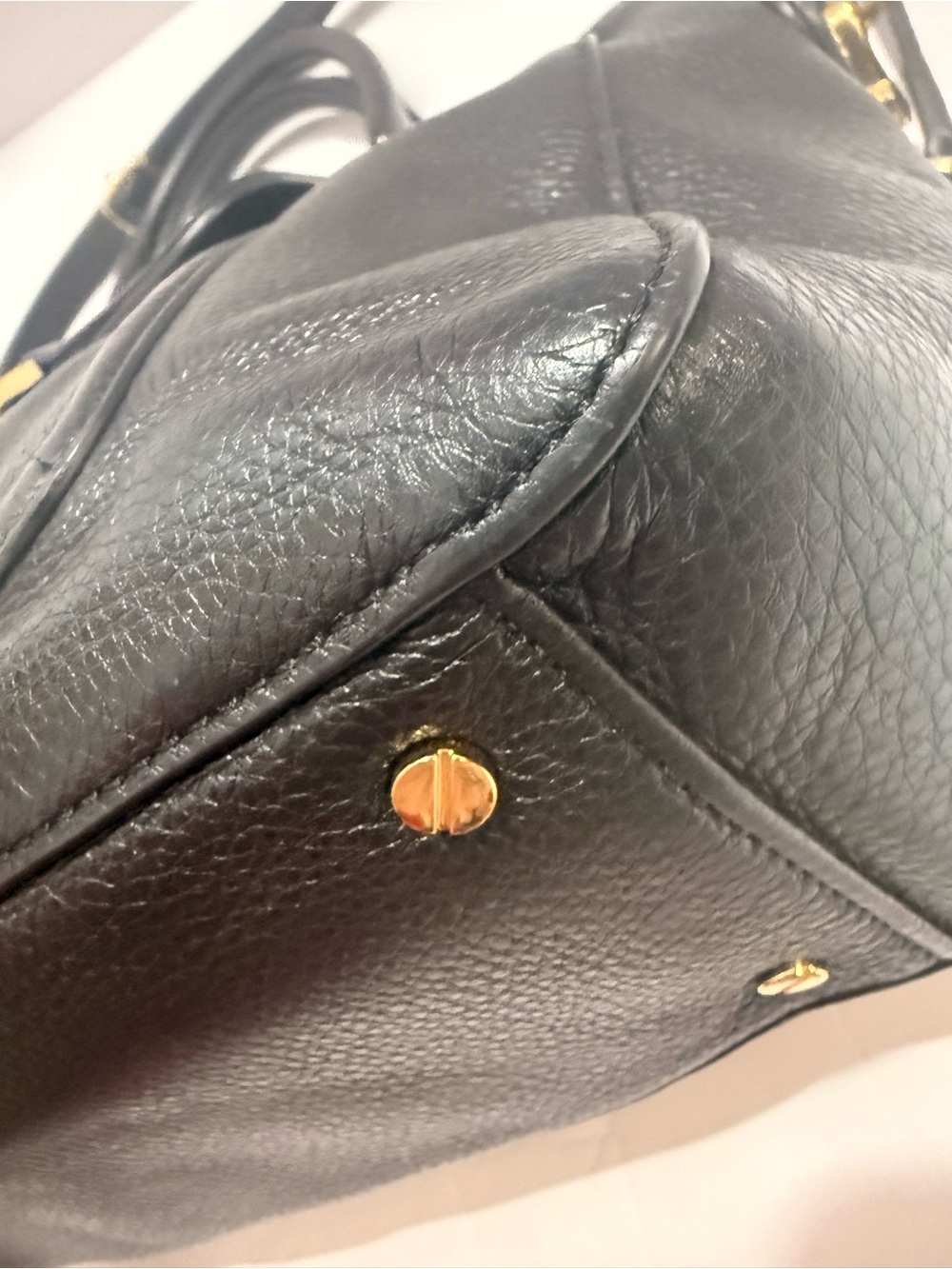 Tory Burch Amanda Black Pebbled Leather Satchel Crossbody Bag - Picture 8 of 12